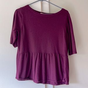 Short sleeve sweater like material shirt